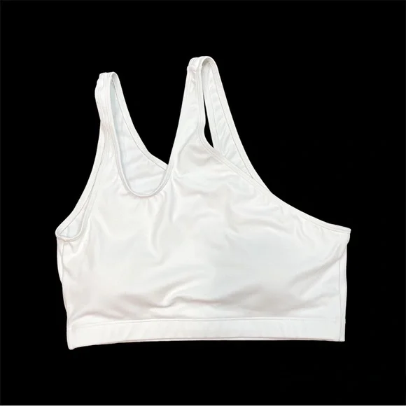 Nubyen X Revolve One Shoulder Sports Bra Sz Large White Cutout - Picture 2 of 10